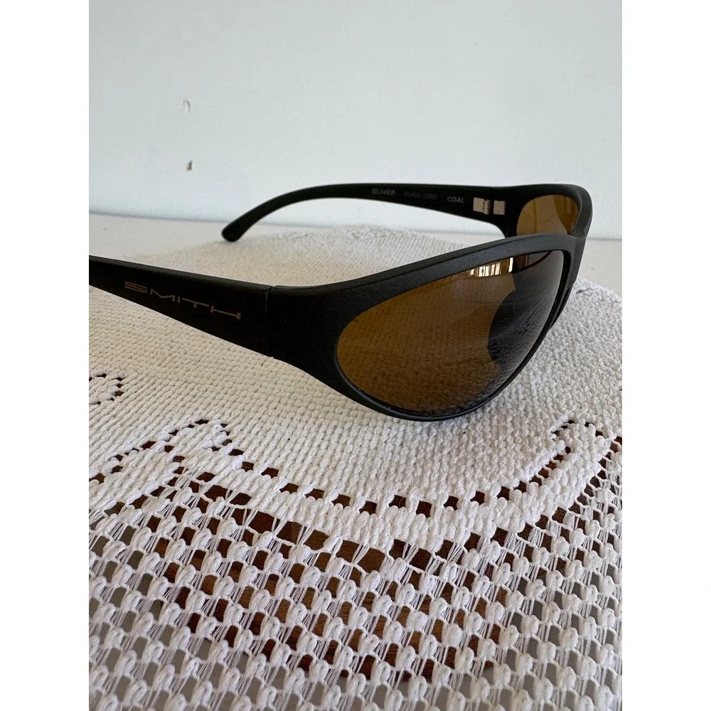 Vintage Smith Sliver Sunglasses Coal Matte Black Brown Glass Lens.Italy. Sport
